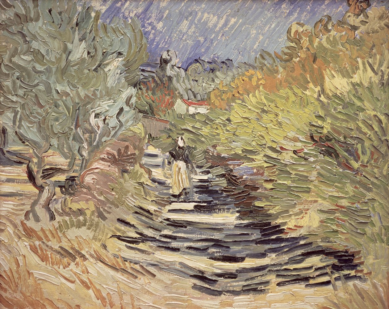 Une route à Saint-Rémy avec des figures féminines, 1889 - Vincent van Gogh