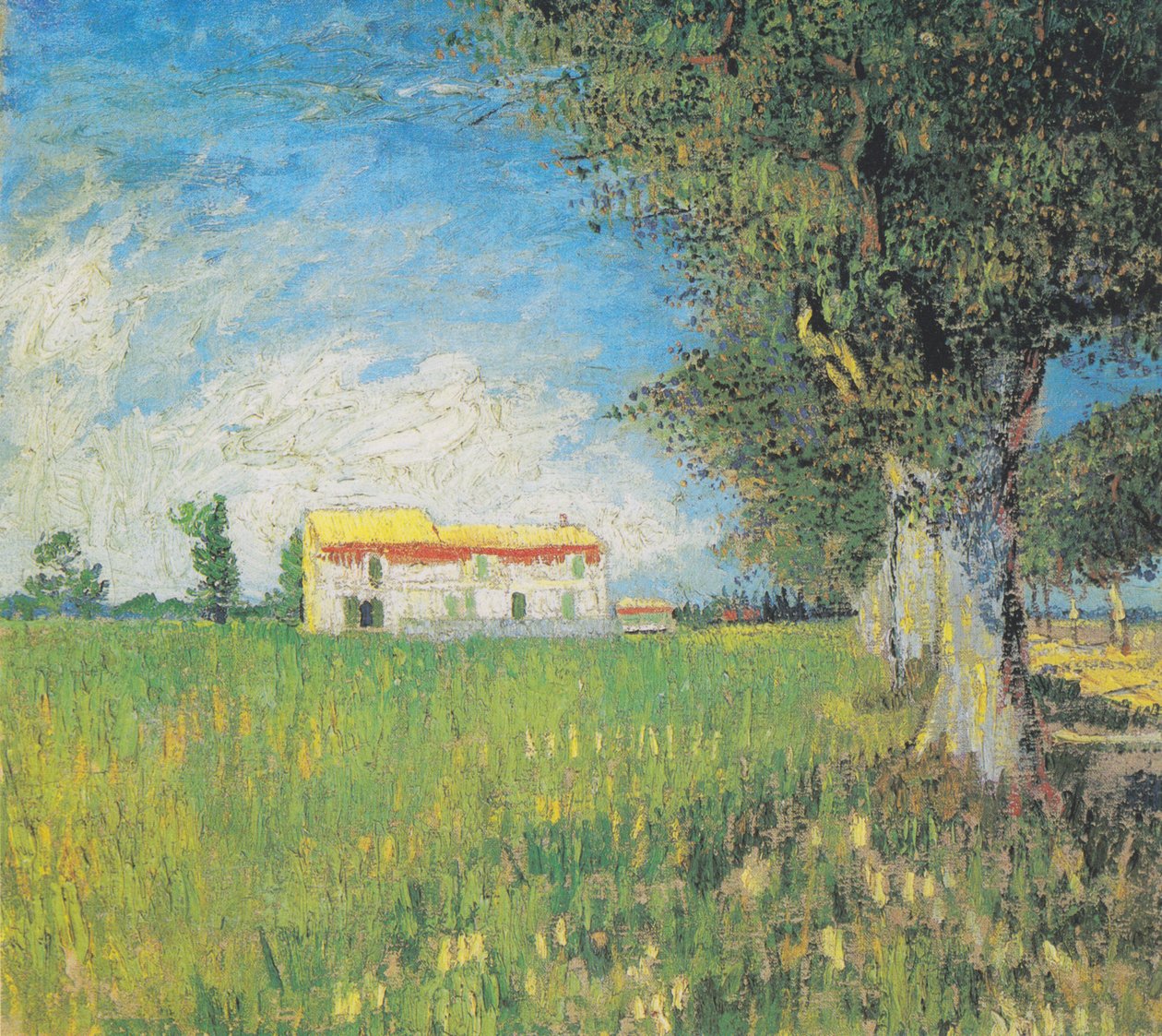 Ferme dans un champ de blé - Vincent van Gogh