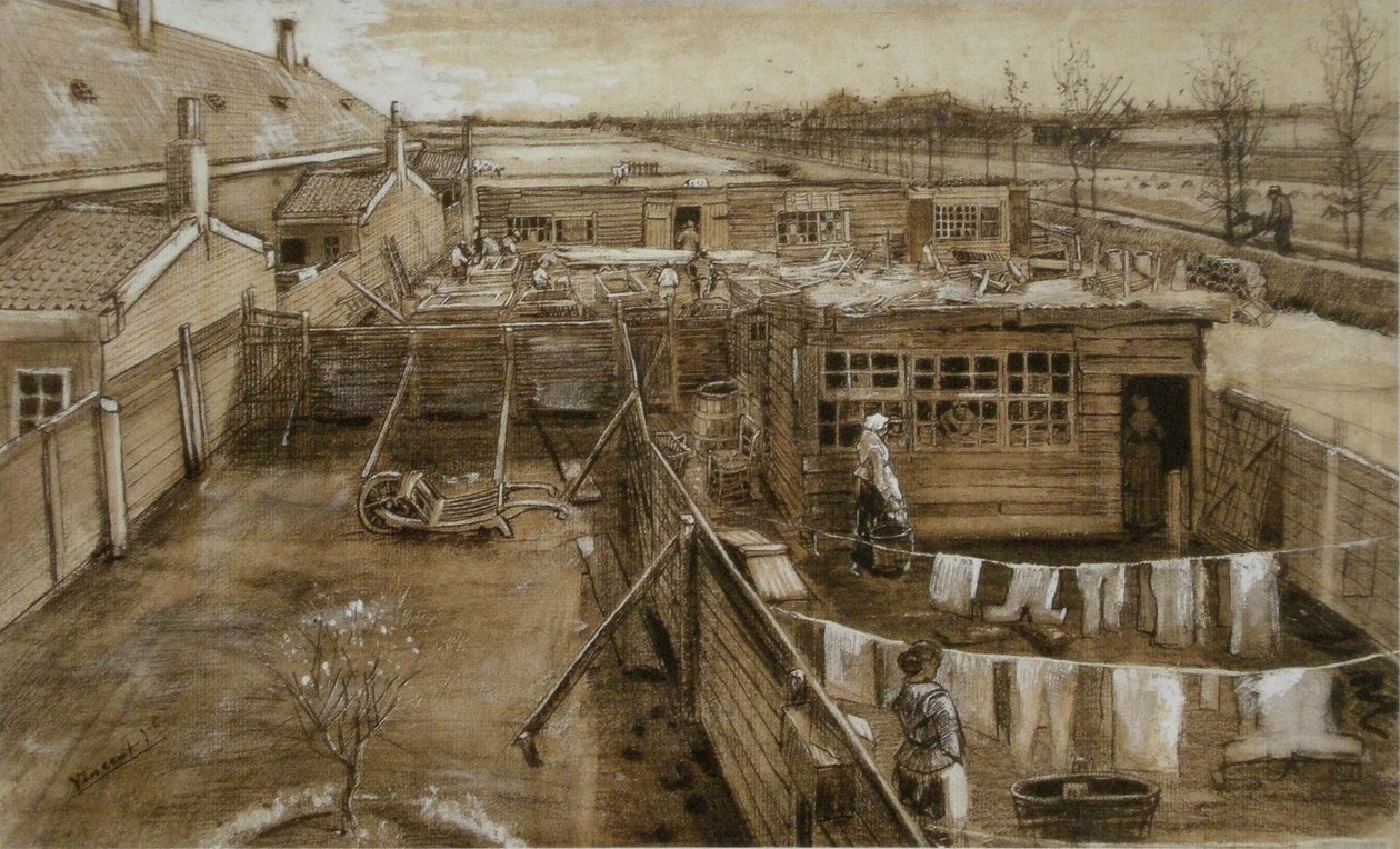 Cour des charpentiers et blanchisserie - Vincent van Gogh