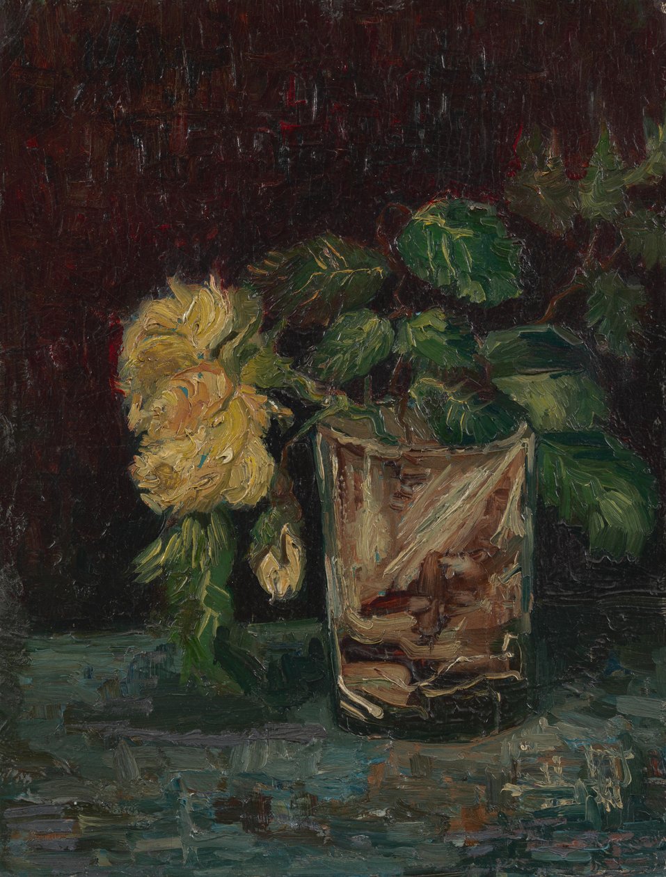 Verre avec des roses jaunes - Vincent van Gogh