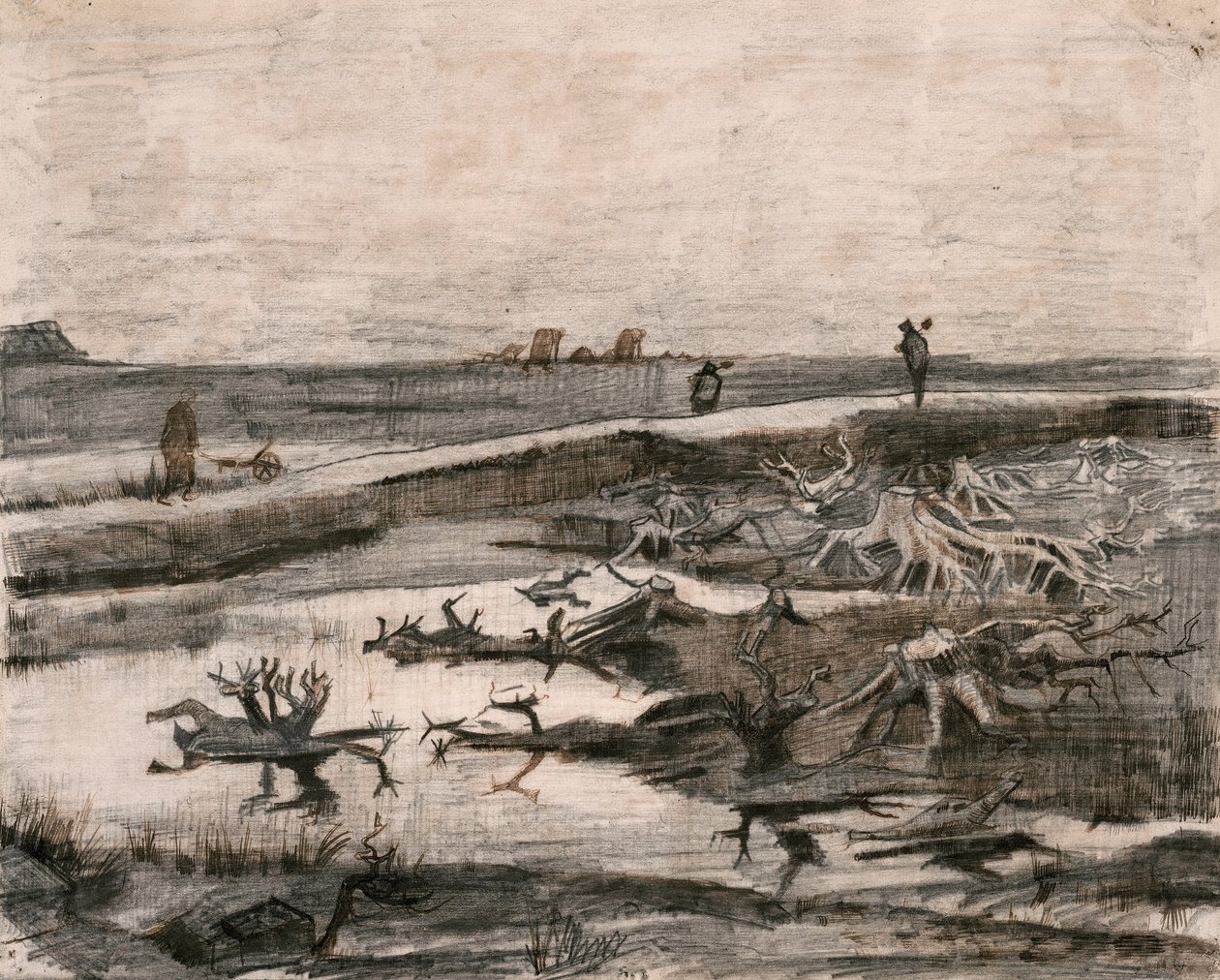 Paysage avec troncs de marais (Travaux aux Champs) - Vincent van Gogh