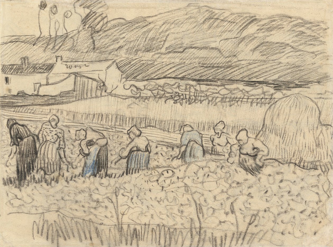 Paysage avec des paysannes récoltant - Vincent van Gogh