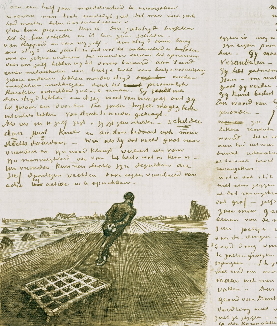 Homme tirant une herse - Vincent van Gogh