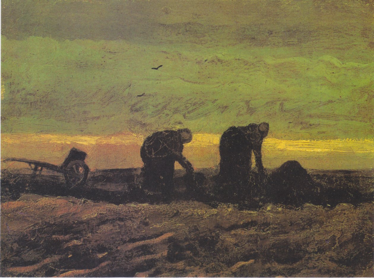 Deux Paysannes en Train de Couper de la Tourbe - Vincent van Gogh
