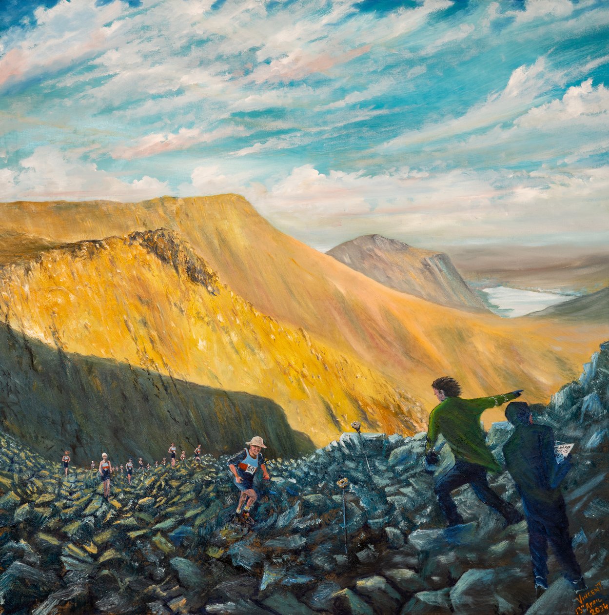 Dick mène les Billies au point de contrôle 7, 2024 (huile sur toile) - Vincent Alexander Booth