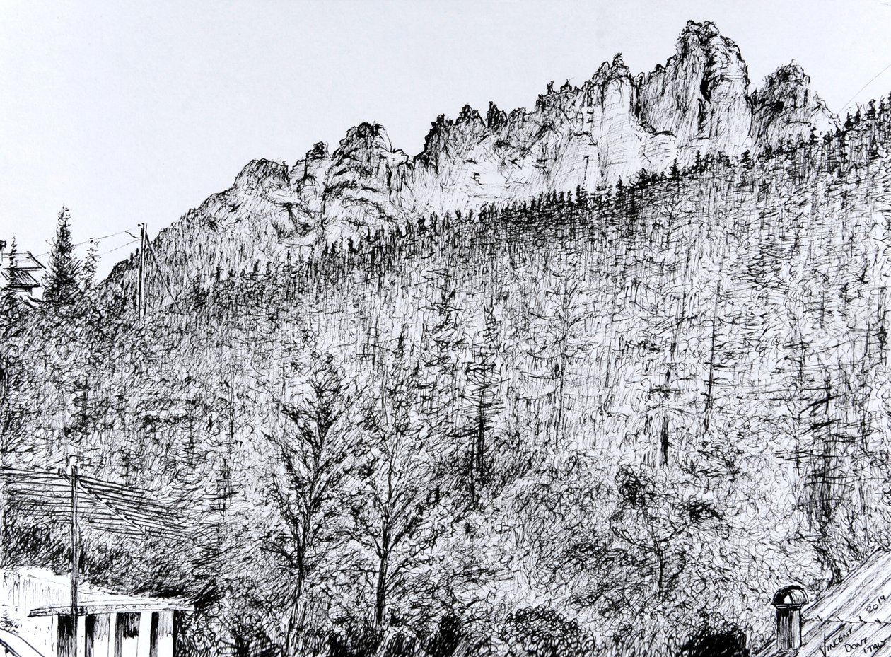 Dolomites depuis un balcon à Dont, Italie - Vincent Alexander Booth