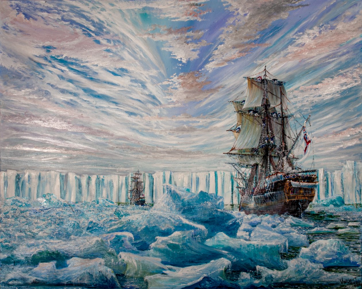 Erebus et Terror découvrent la barrière de glace antarctique, 2020 - Vincent Alexander Booth