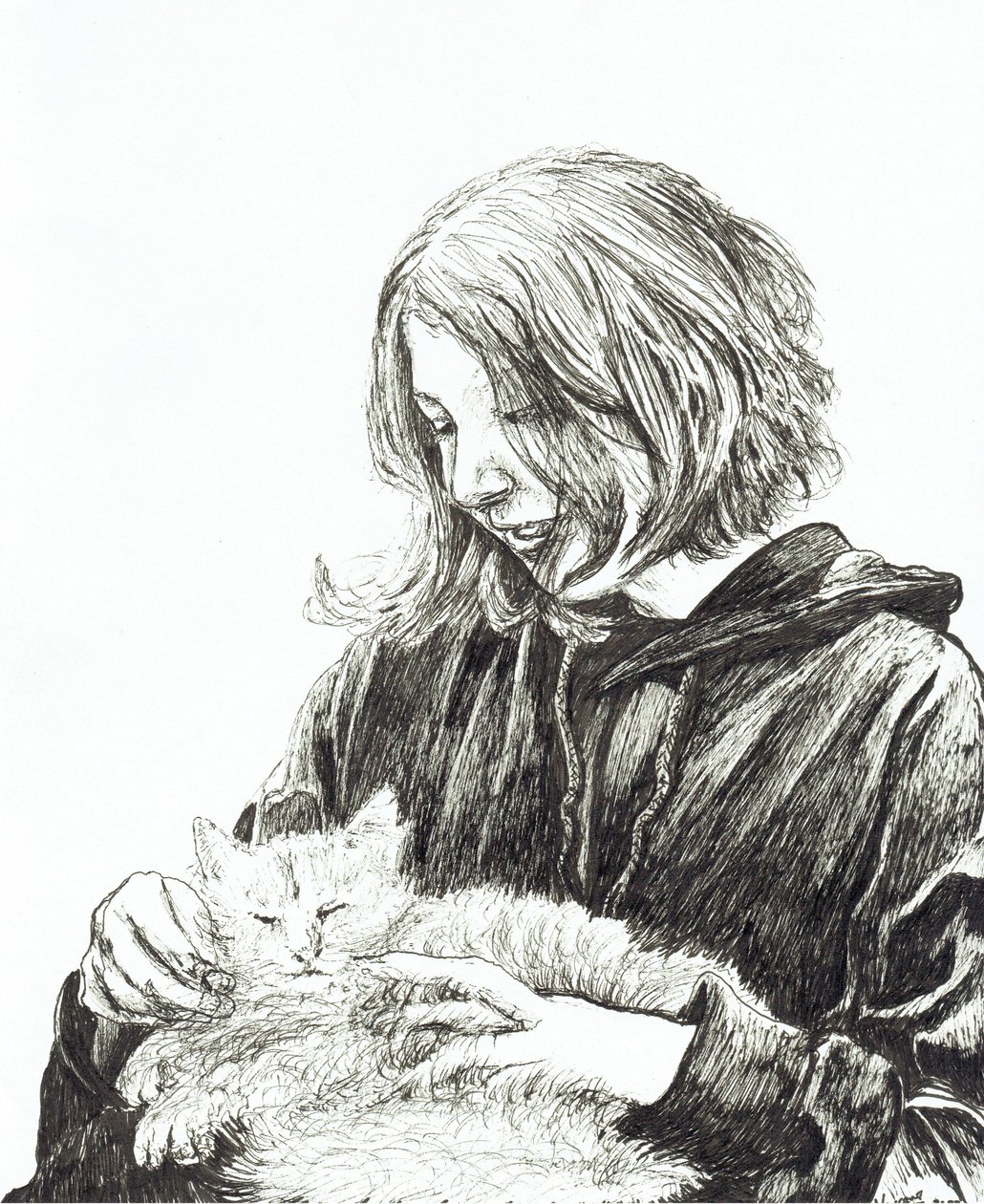 Fille et chat - Vincent Alexander Booth