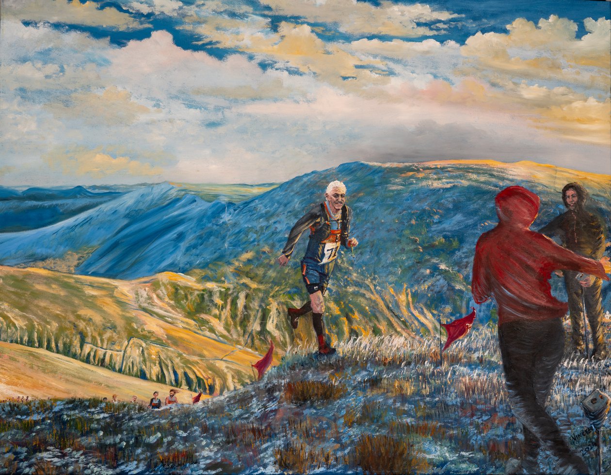 Graham au checkpoint 5, 2024 (huile sur toile) - Vincent Alexander Booth