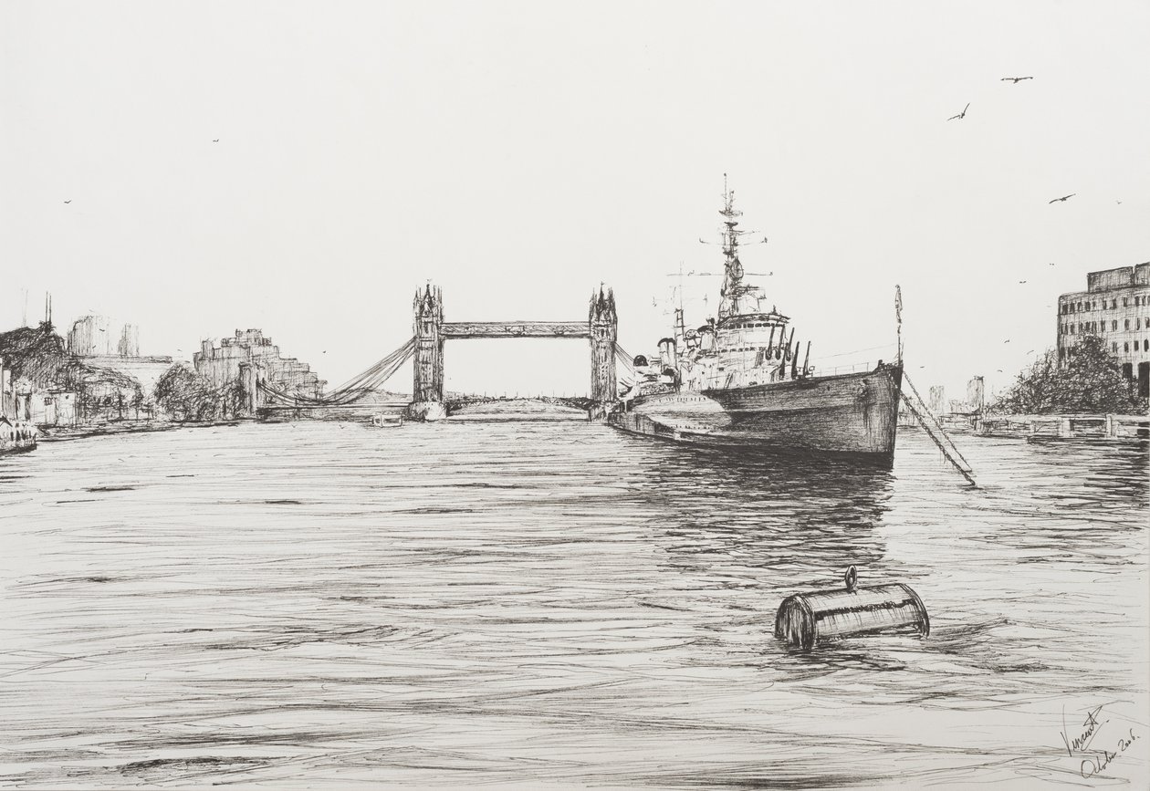 HMS Belfast sur la Tamise à Londres, 2006 - Vincent Alexander Booth
