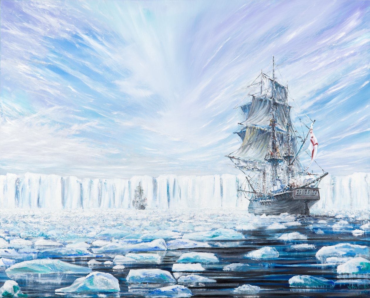 James Clark Ross découvre la barrière de glace antarctique janvier 1841 - Vincent Alexander Booth