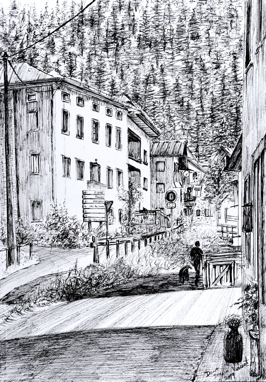 Rue principale à Dont, Italie, 2019 - Vincent Alexander Booth