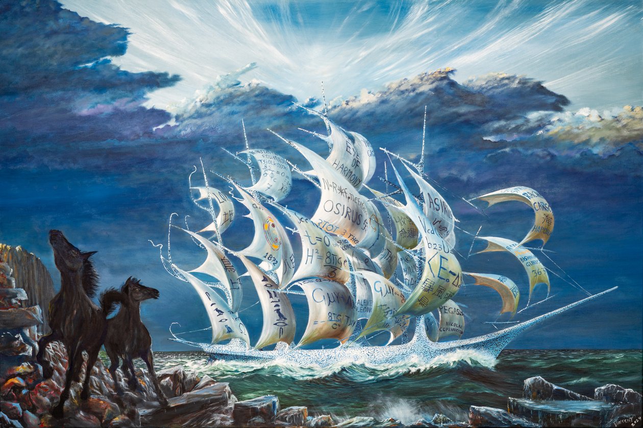 Storm Creators Lake Turkana, 2024 (huile sur toile) - Vincent Alexander Booth