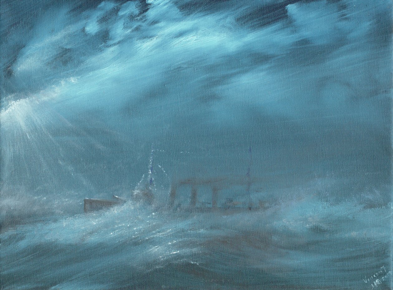 Destroyer américain dans une tempête en mer 1917, 2019 - Vincent Alexander Booth
