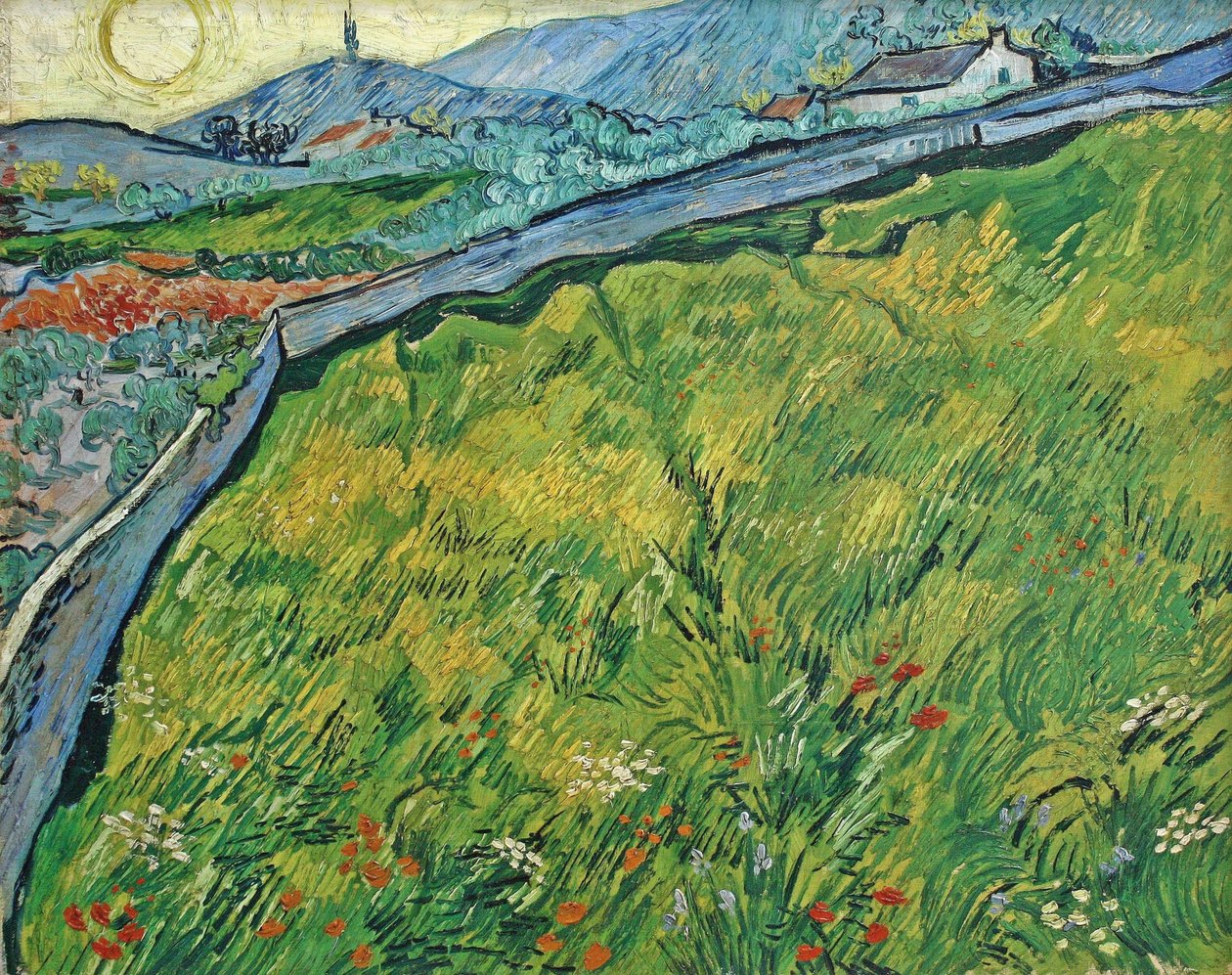 Champ de blé clos avec soleil levant, 1889 - Vincent van Gogh