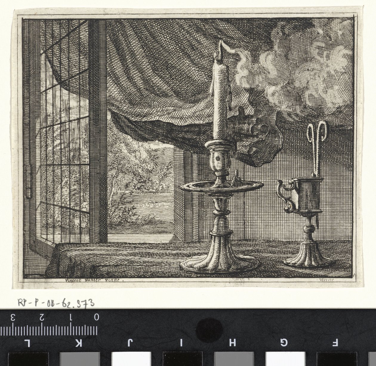 Bougie éteinte devant une fenêtre ouverte - Vincent Laurensz. van der Vinne (II)