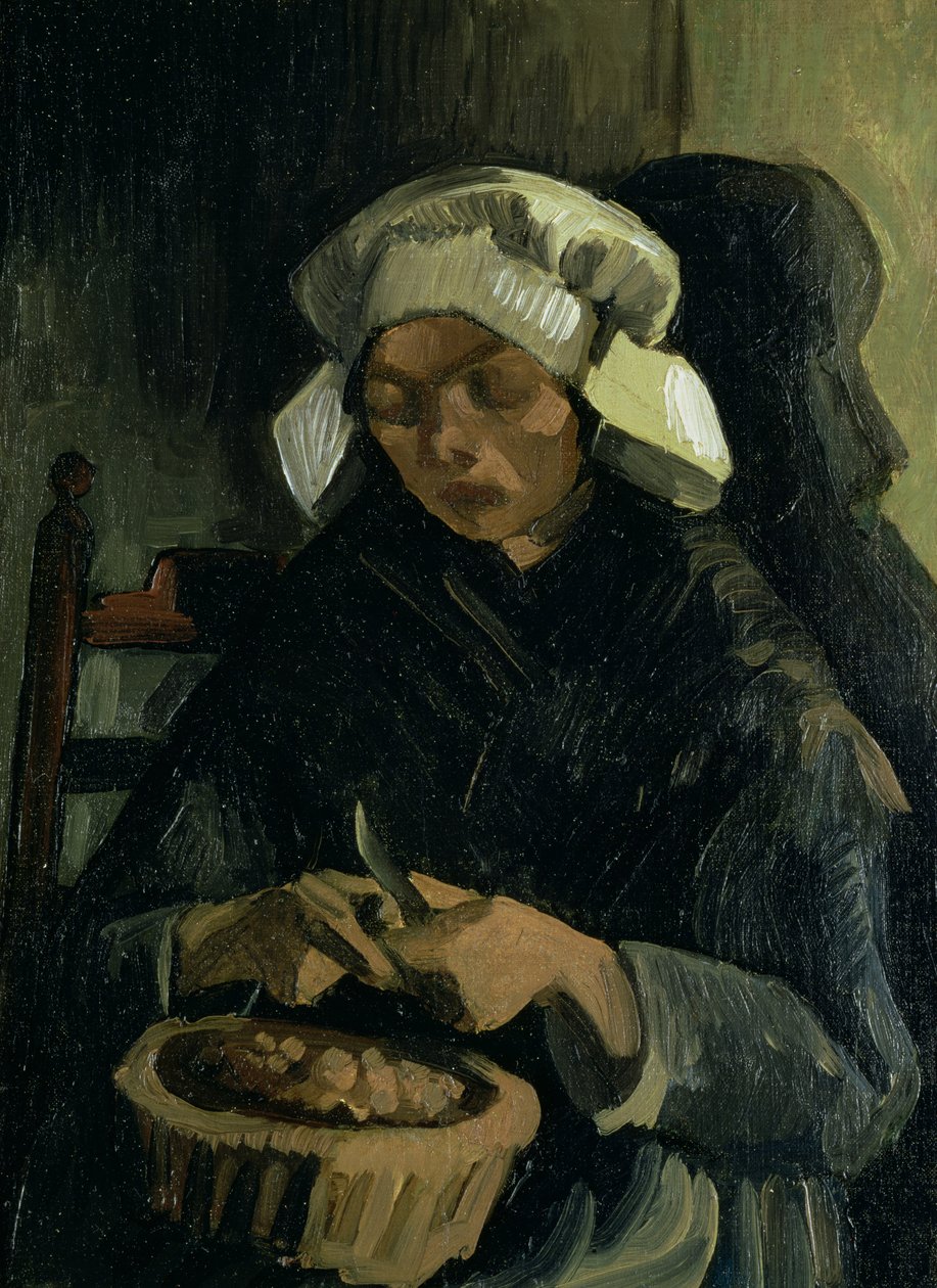Un paysan de Neunen épluchant des pommes de terre, 1885 - Vincent van Gogh