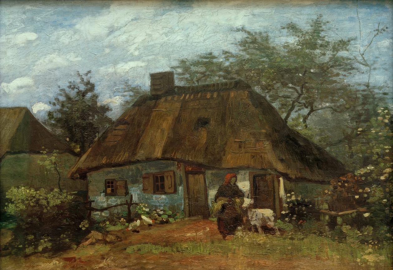 Maison de paysan et femme avec chèvre - Vincent van Gogh