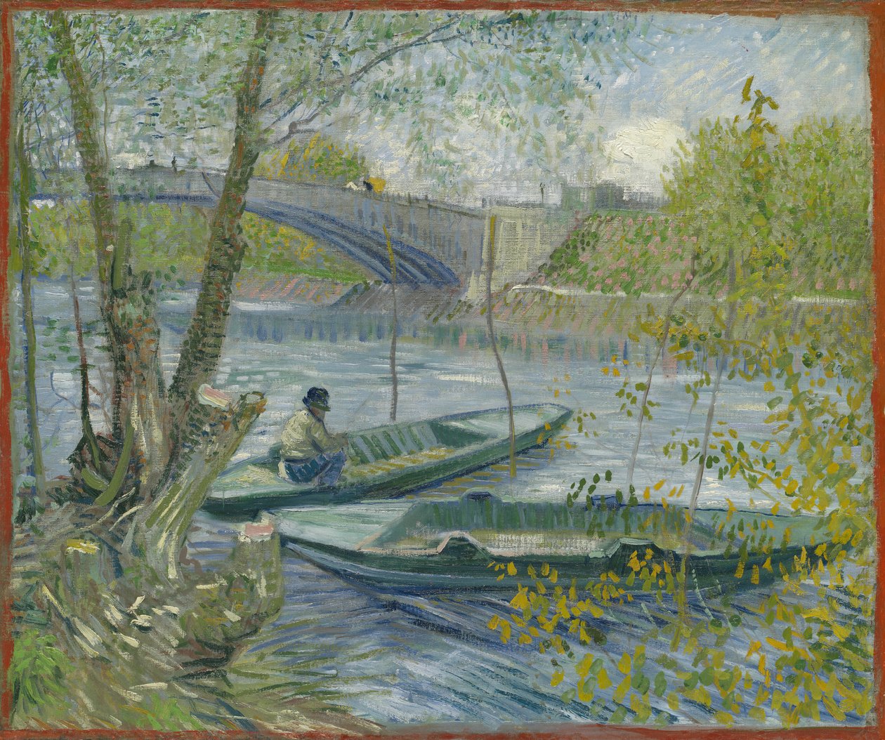 Pêche au printemps, le Pont de Clichy Asnières, 1887 - Vincent van Gogh