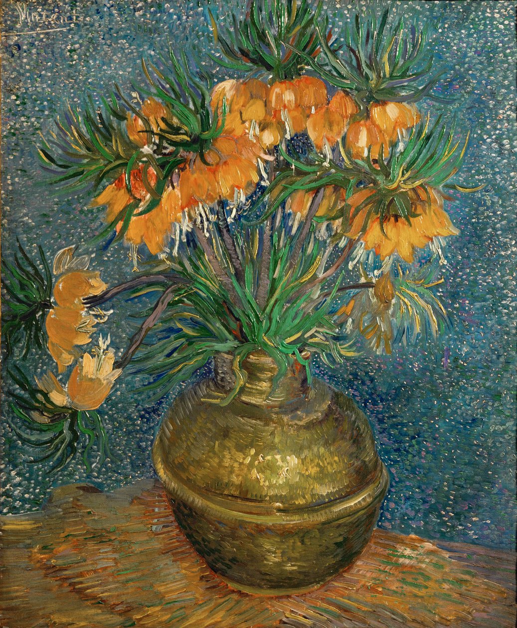 Fritillaires couronne imperiale dans un vase de cuivre (oil on canvas) - Vincent van Gogh