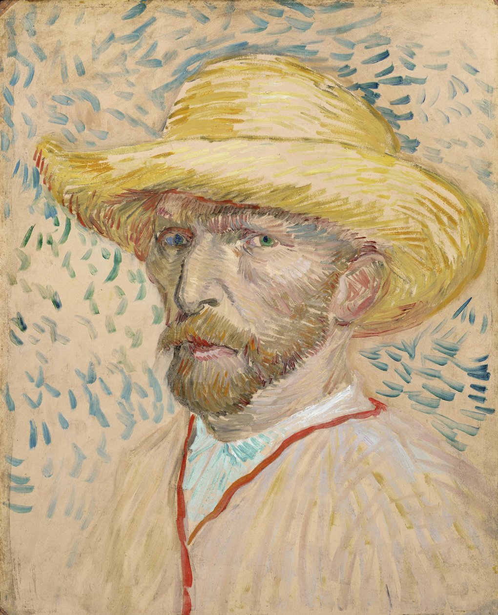 Autoportrait au chapeau de paille - Vincent van Gogh