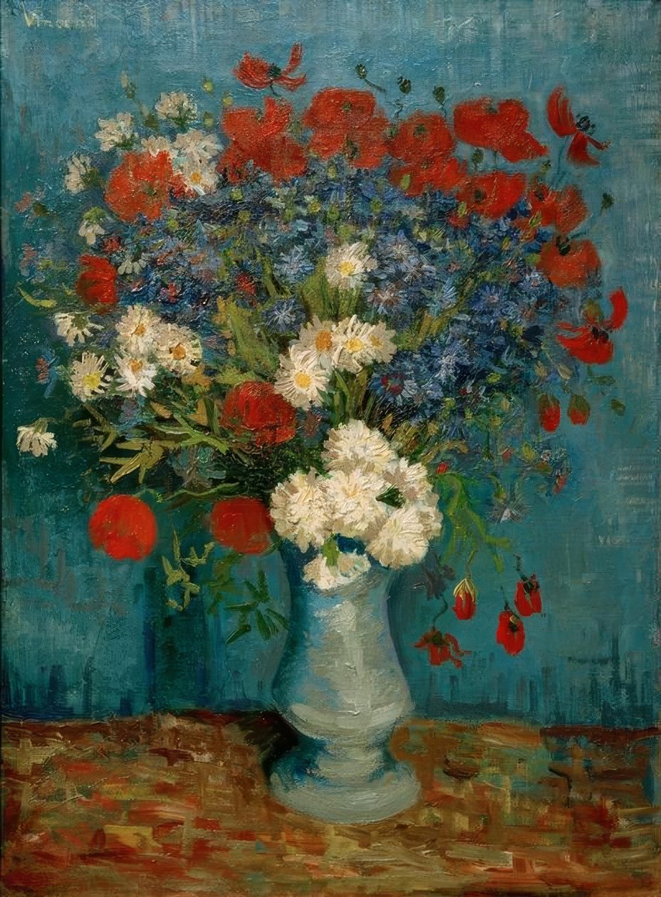 Nature morte : Vase avec bleuets et coquelicots - Vincent van Gogh