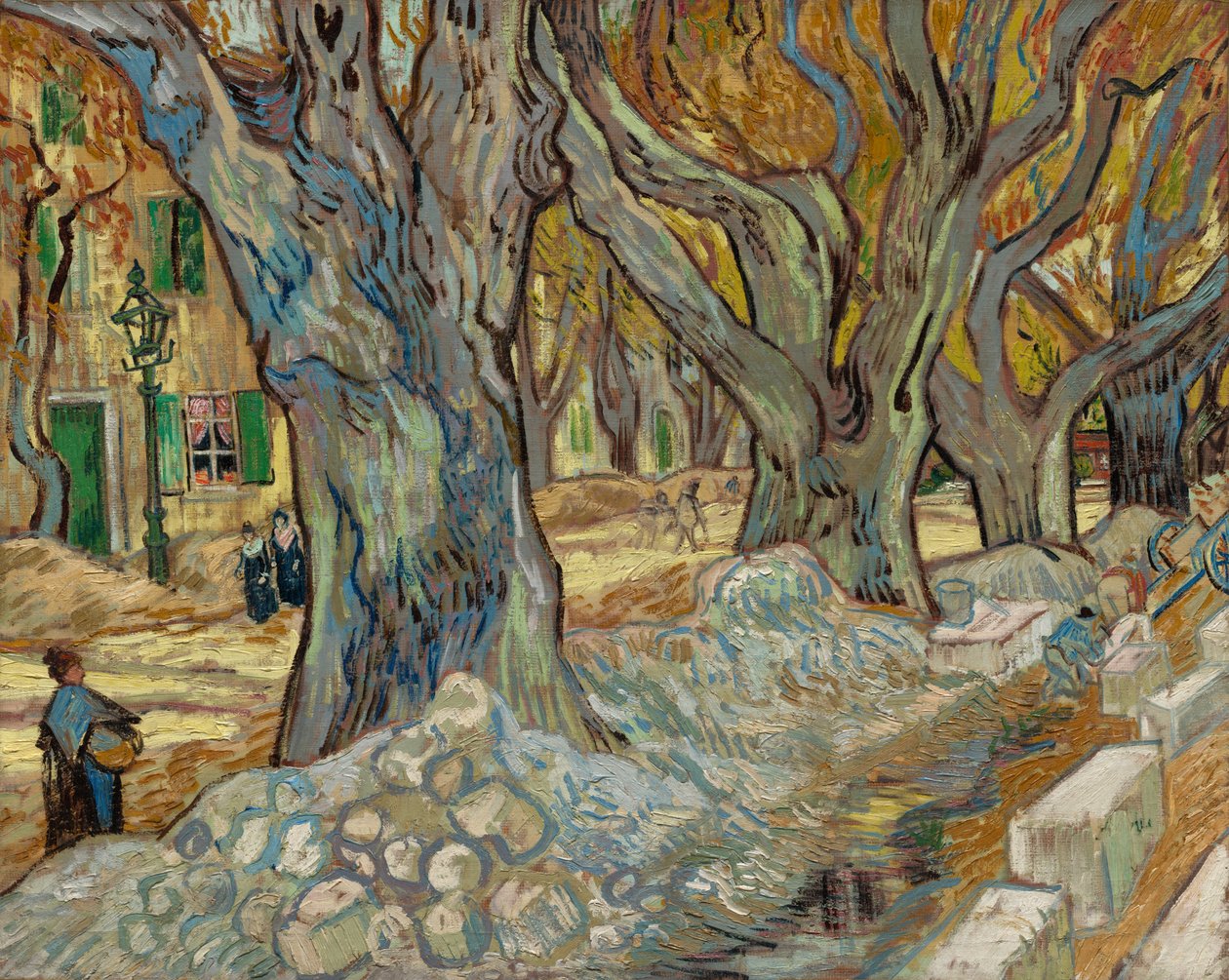 Les grands platanes (Les répareurs de routes à Saint-Rémy) - Vincent van Gogh