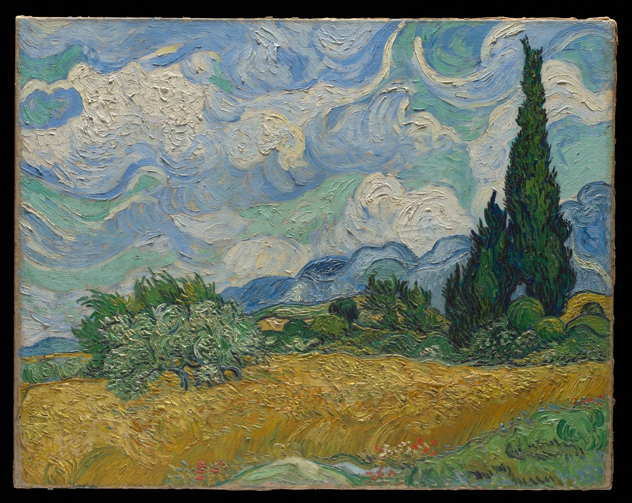 Champ de blé et cyprès - Vincent van Gogh