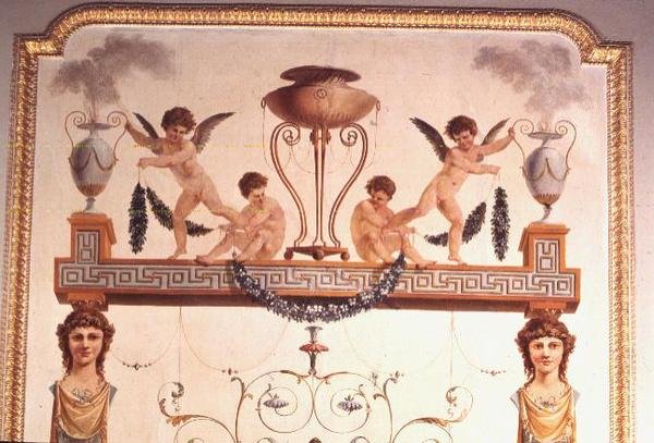 Détail du mur de la salle de musique pompéienne, 1777-80 - Vincenzo Valdre