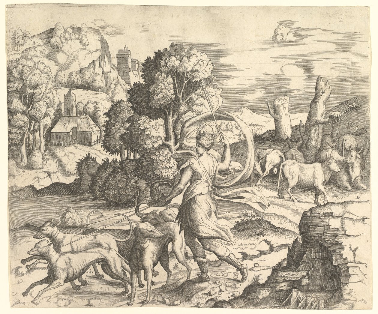 Diane la chasseresse dans un paysage, vers 1530-1542 - Vincenzo Caccianemici