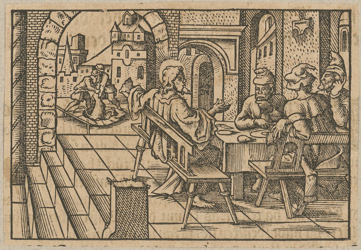 Le Christ à table avec un publicain et un pécheur - Virgil Solis