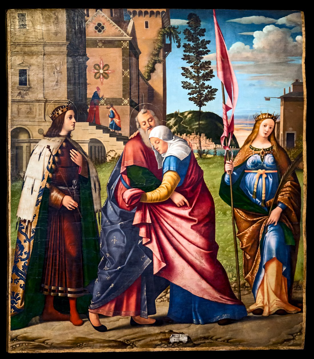 Rencontre de Joachim et Anne avec Saint Louis IX et Sainte Livrade - Vittore Carpaccio
