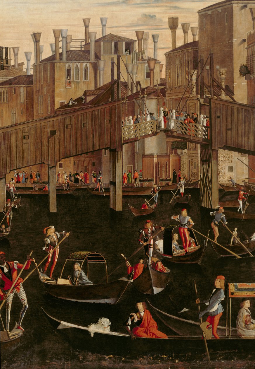 Pont de Rialto en bois, du Miracle de la Relique de la Vraie Croix (détail) - Vittore Carpaccio