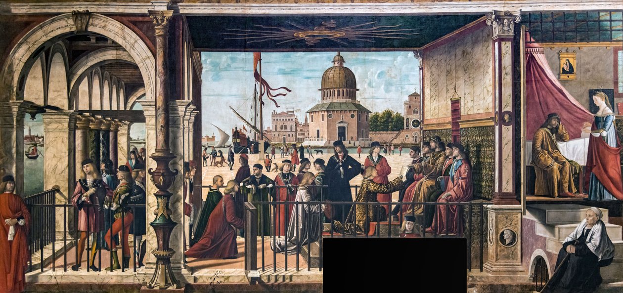 Arrivée des ambassadeurs anglais à la cour du roi de Bretagne La Légende de..., 1495-1500 - Vittore Carpaccio
