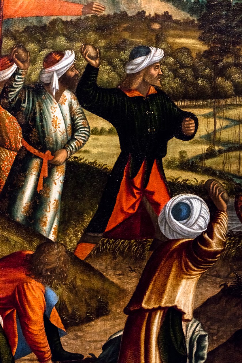 La lapidation de saint Étienne, cycle de saint Étienne, détail - Vittore Carpaccio
