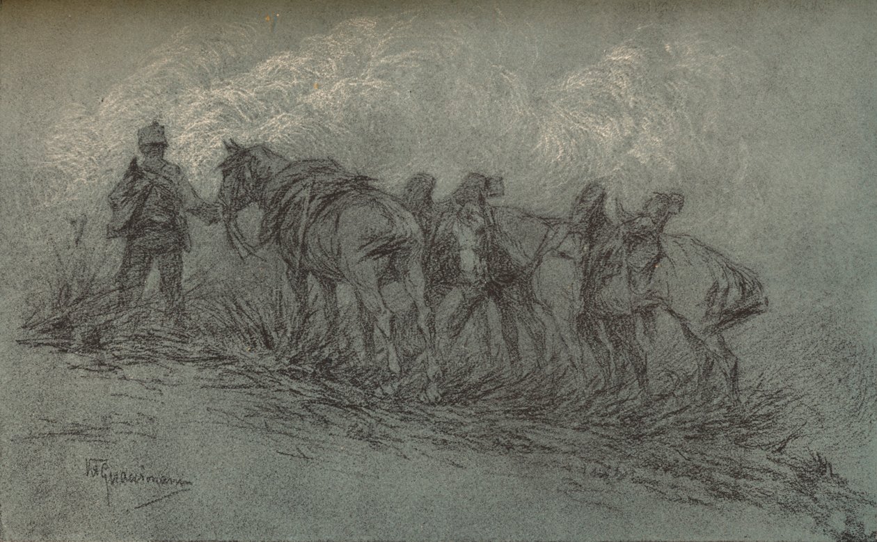 Étude à la craie par Vittorio Guaccimanni, vers 1900 - Vittorio Guaccimanni