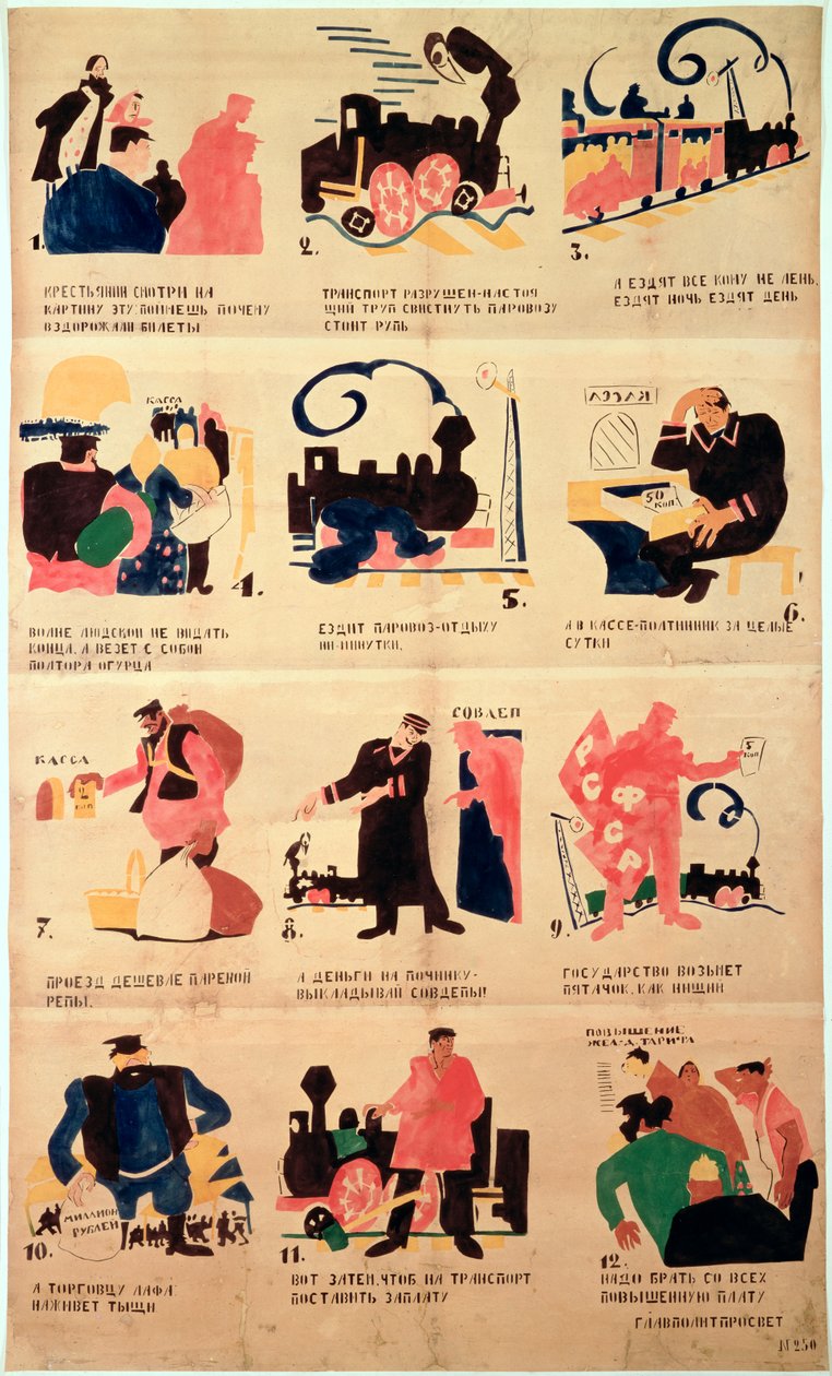 Publicité ferroviaire russe, vers 1921 - Vladimir Mayakovsky