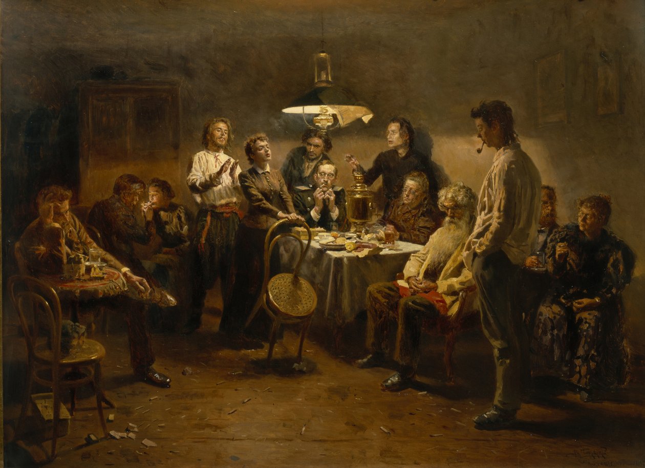 Une soirée conviviale, 1875-1897 - Vladimir Egorovic Makovsky