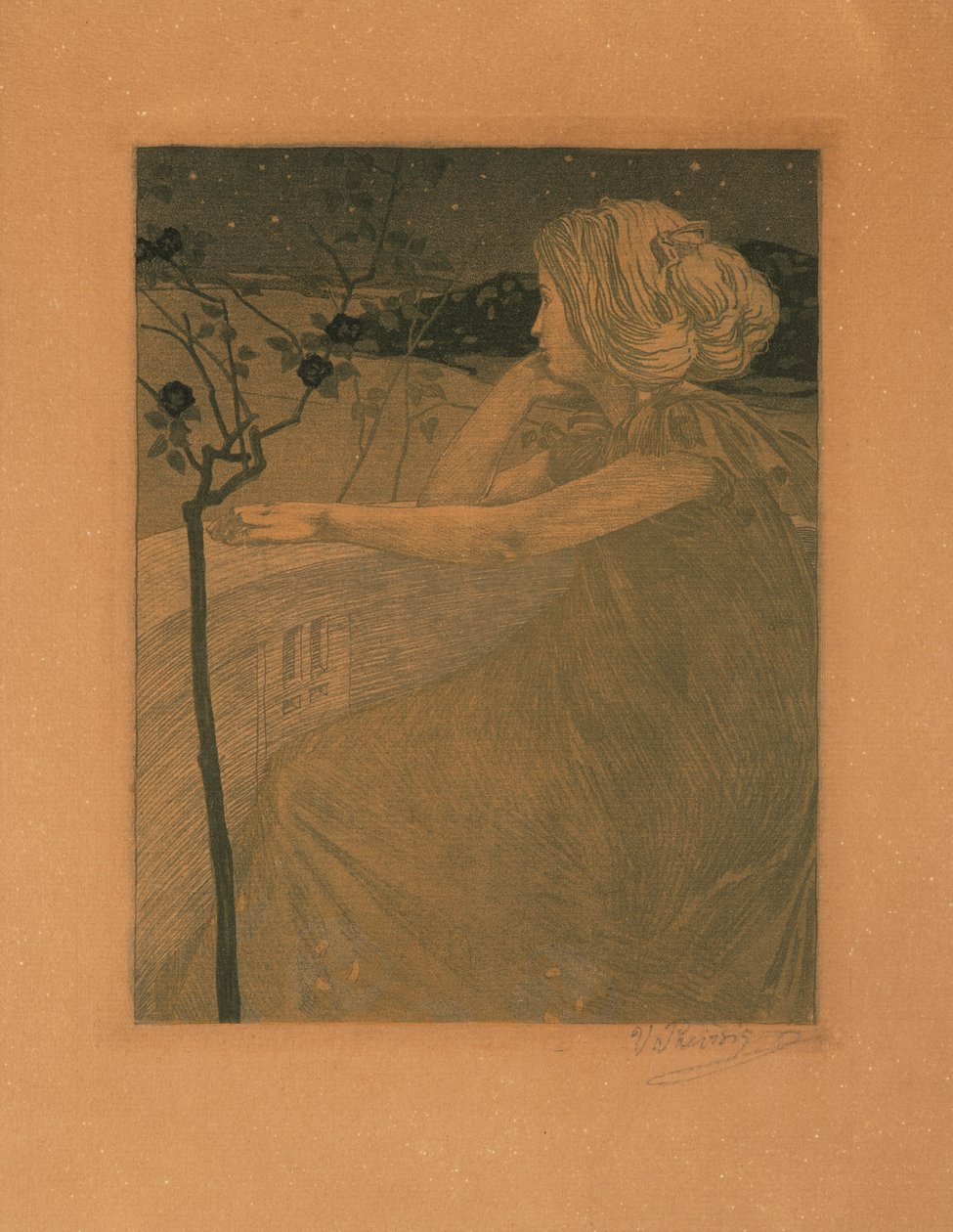 Méditation sur le balcon, 1899-1900 - Vojtěch Preissig