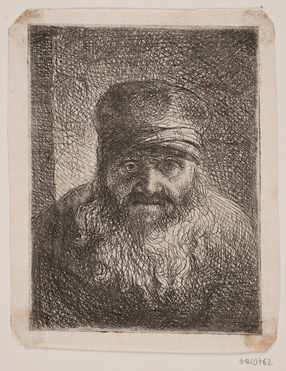 Vieil homme barbu. Buste de face - W.A. Müller