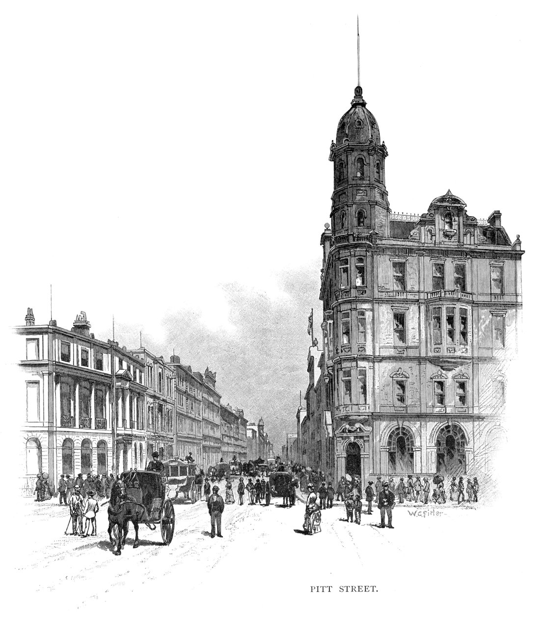 Pitt Street, Sydney, Nouvelle-Galles du Sud, Australie, 1886 - WC Fitler