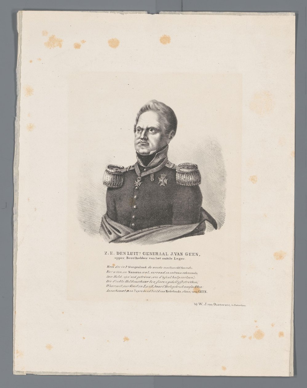 Le lieutenant général J. van Geen, commandant en chef de l