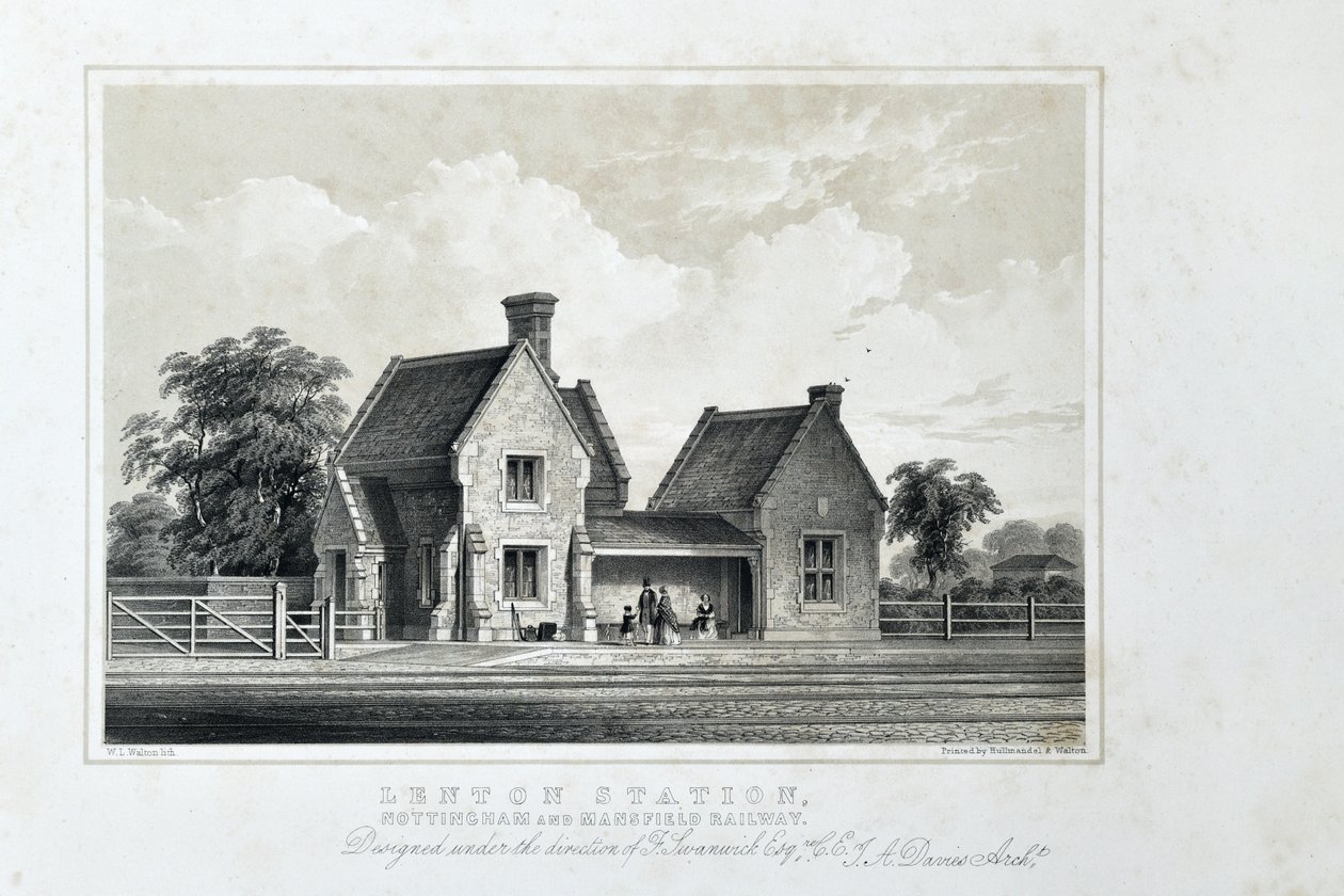 Gare de Lenton, chemin de fer de Nottingham et Mansfield, c.1848 - W.L. Walton