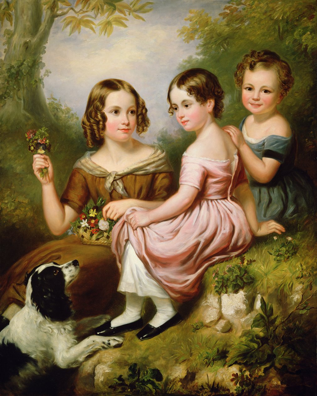 Portrait de trois enfants, 1846 - W.R. Waters