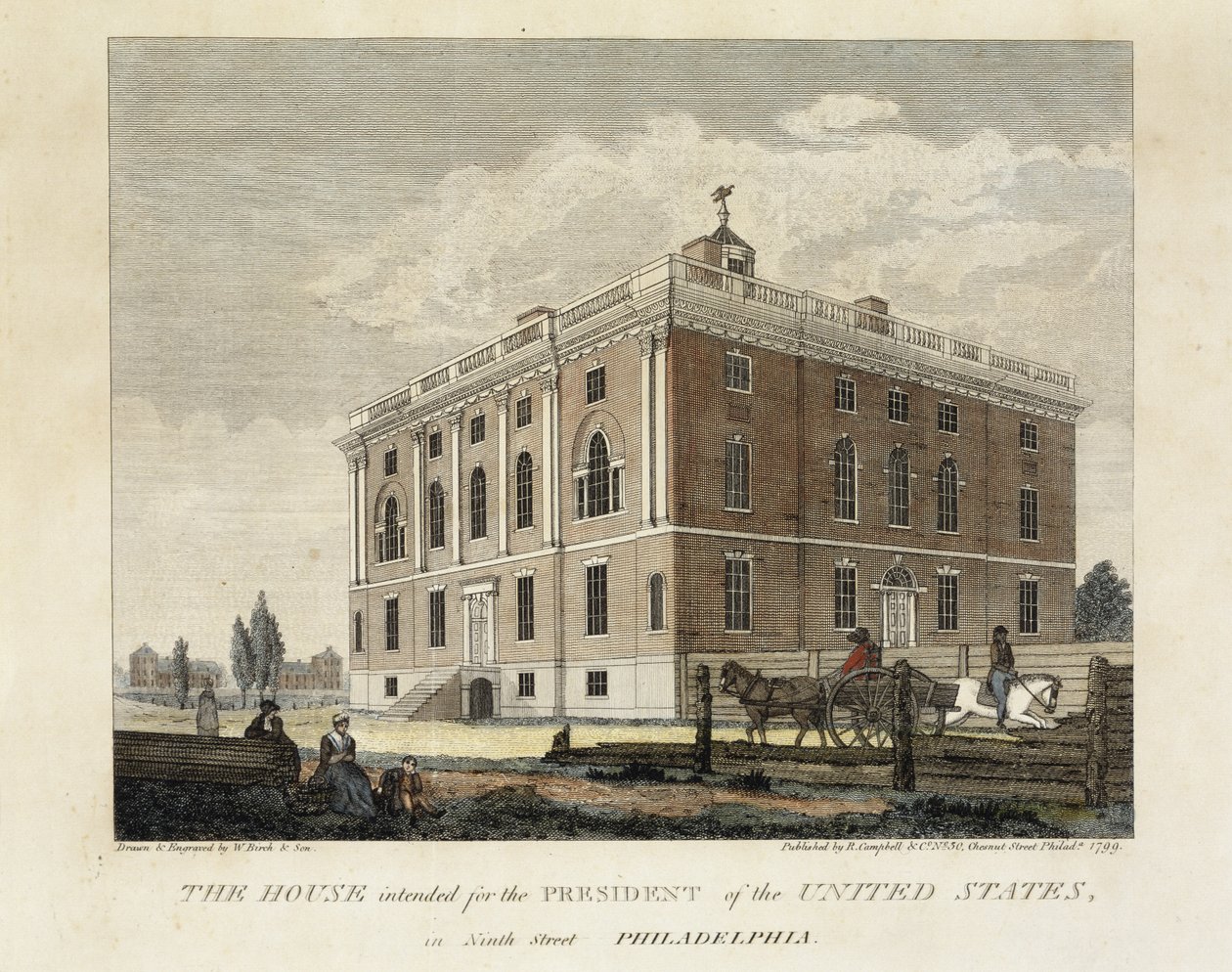 La maison destinée au président des États-Unis dans Ninth Street, Philadelphie - W. Birch and Son
