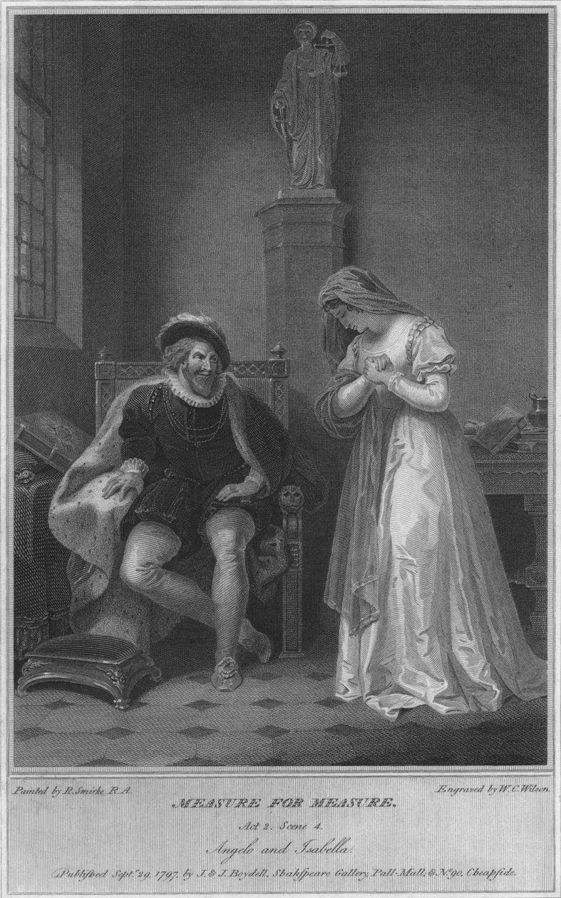 Mesure pour Mesure. Acte 2. Scène 4. Angelo et Isabella, 1797 - W. C. Wilson