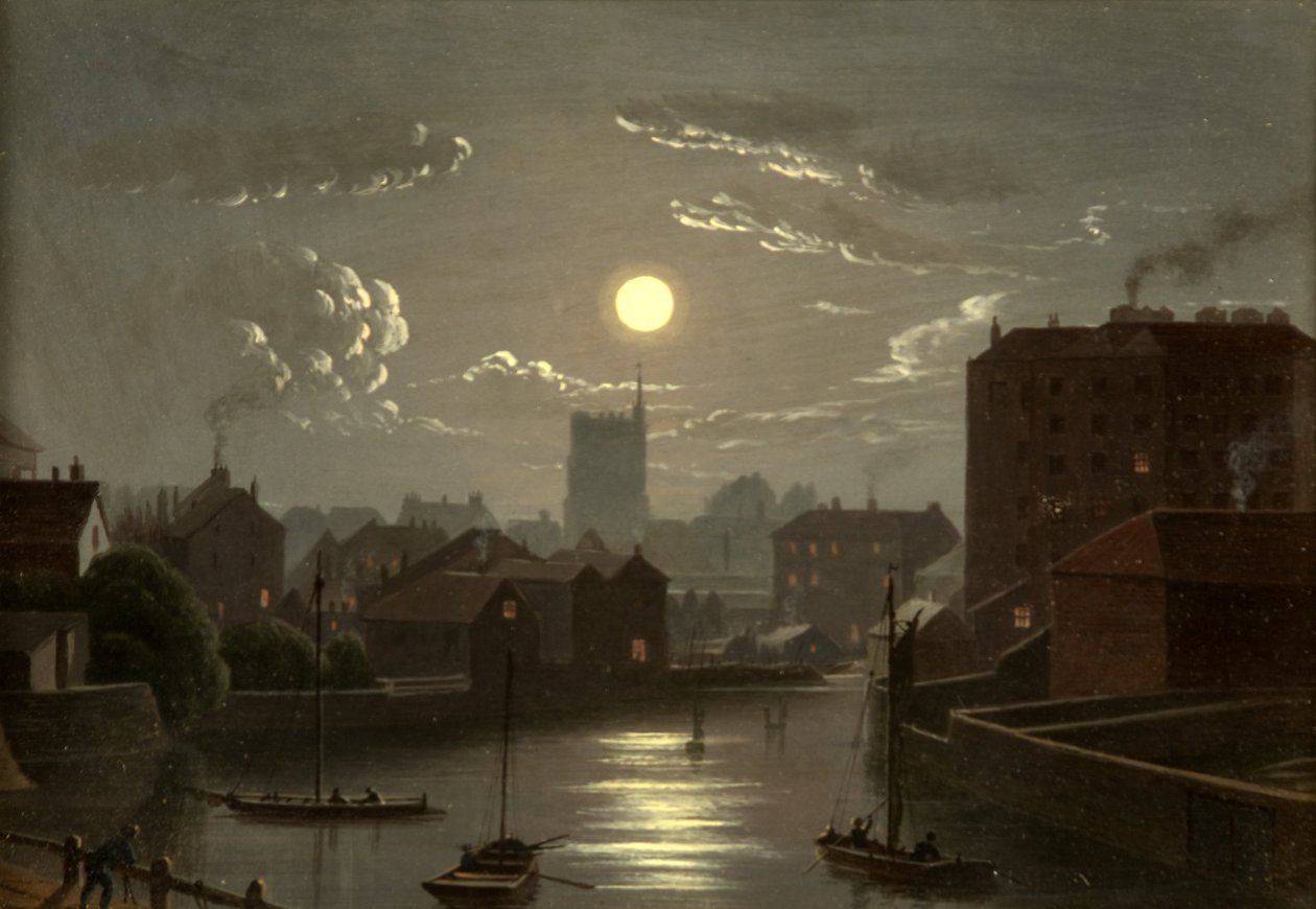 Bristol - Scène au clair de lune - W. Crambrook