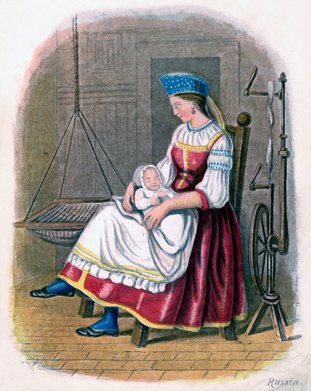 Femme russe avec bébé, 1809 - W. Dickes