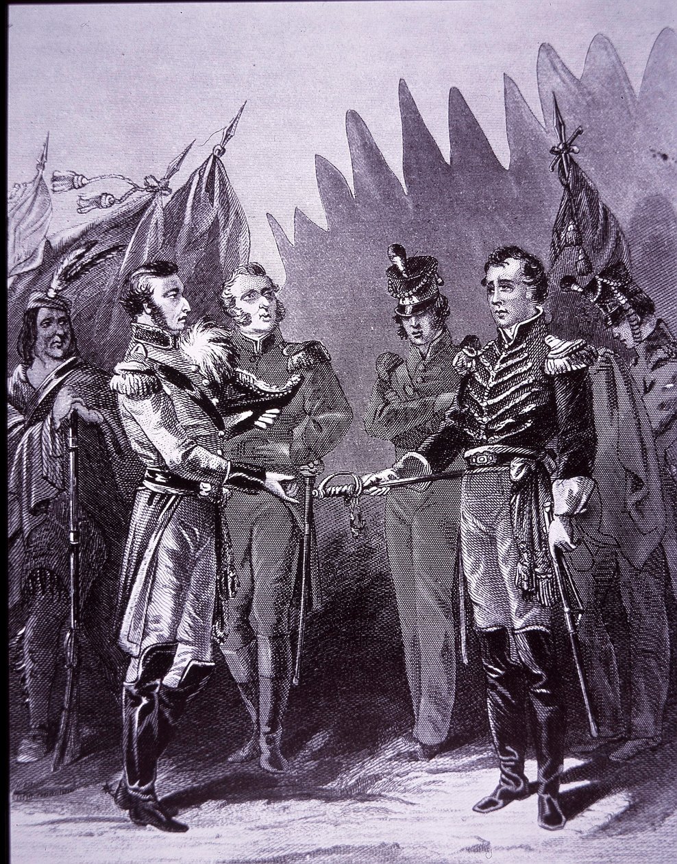Hull capitule à Détroit (lithographie) - John Ward Dunsmore