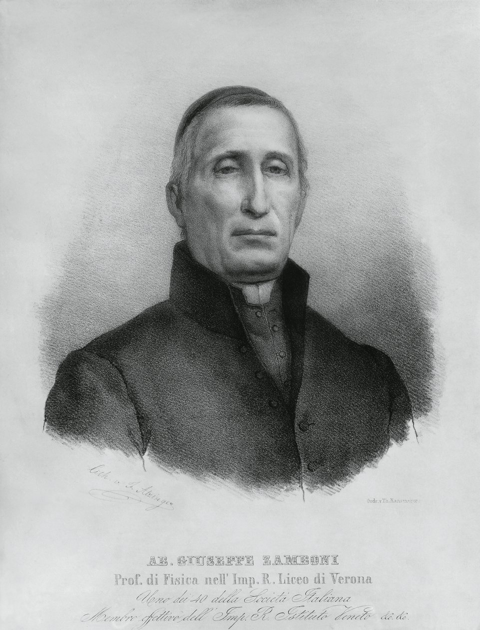 Portrait de Giuseppe Zamboni (1776-1846), prêtre catholique et physicien italien - John Ward Dunsmore